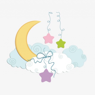 卡通月亮星星母婴店装饰元素