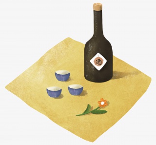 重阳节秋游饮酒赏花