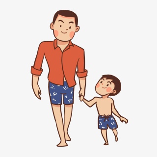 父亲节手绘卡通素材