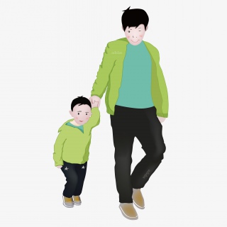 父亲节卡通素描png透明背景