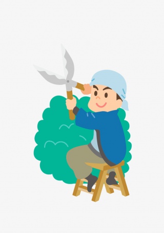 五一劳动节彩色卡通手绘园丁
