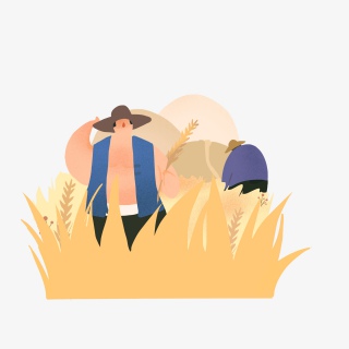 致敬劳动节人物农民伯伯扁平风免