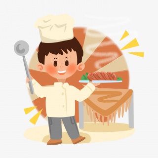 卡通年代感厨师PNG素材