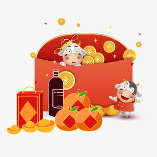 新年喜庆年货大集卡通手绘中国风元素设计