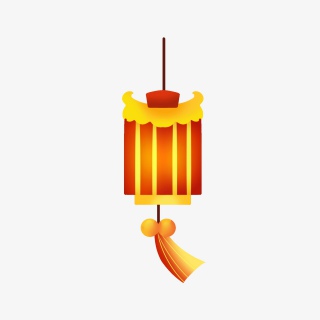 中国风手绘红色新年灯笼设计元素