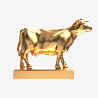 新春金色牛年摆设装饰免抠图元素