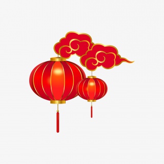 新年元素灯笼逼真新年气氛喜庆祥云