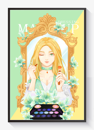 美妆化妆的女人清新风
