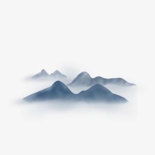中国风水墨晕染远山风景元素