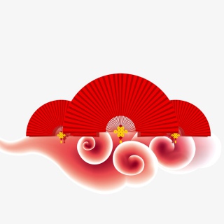 红色祥云扇子吉祥