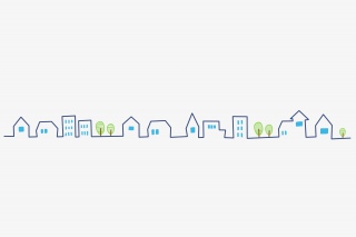 手绘城市房屋分割线