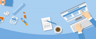 扁平办公蓝色商务Banner海报背景