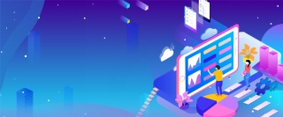 简约蓝色2.5D创意背景合成