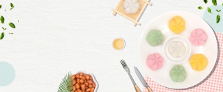 创意小清新美食月饼背景合成