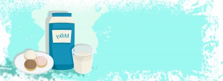 绿色清新简约牛奶食品banner背景