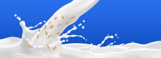 蓝色简约牛奶食品banner背景