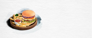 汉堡简约灰色banner