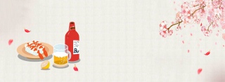 美味食物传统面食手绘日系浅色banner