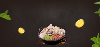 美食简约黑色banner