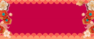 中国风立体花朵2019年新年红色海报