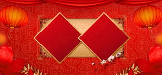 新春古典红色烫金风banner