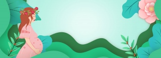 天猫母亲节绿色小清新立体banner
