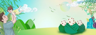 端午节父亲节小清新卡通电商banner