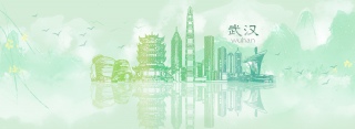 简约武汉城市地标背景