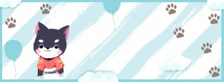 可爱蓝色条纹哈士奇宠物店开业banner