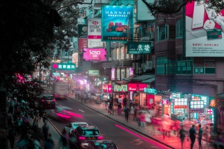赛博朋克风香港街头